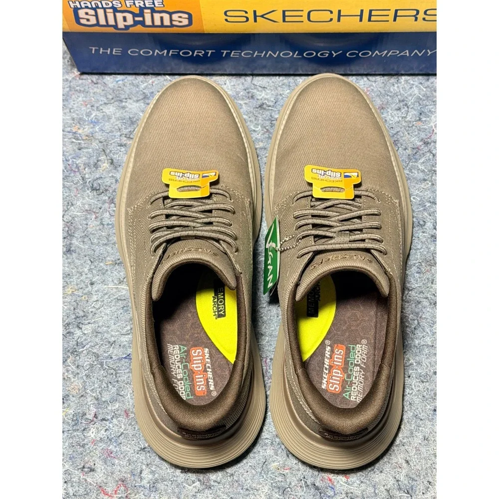 Skechers Hands Free Slip Ins Mens Size‎ 11 Dark Taupe Air Cooled Memory Foam